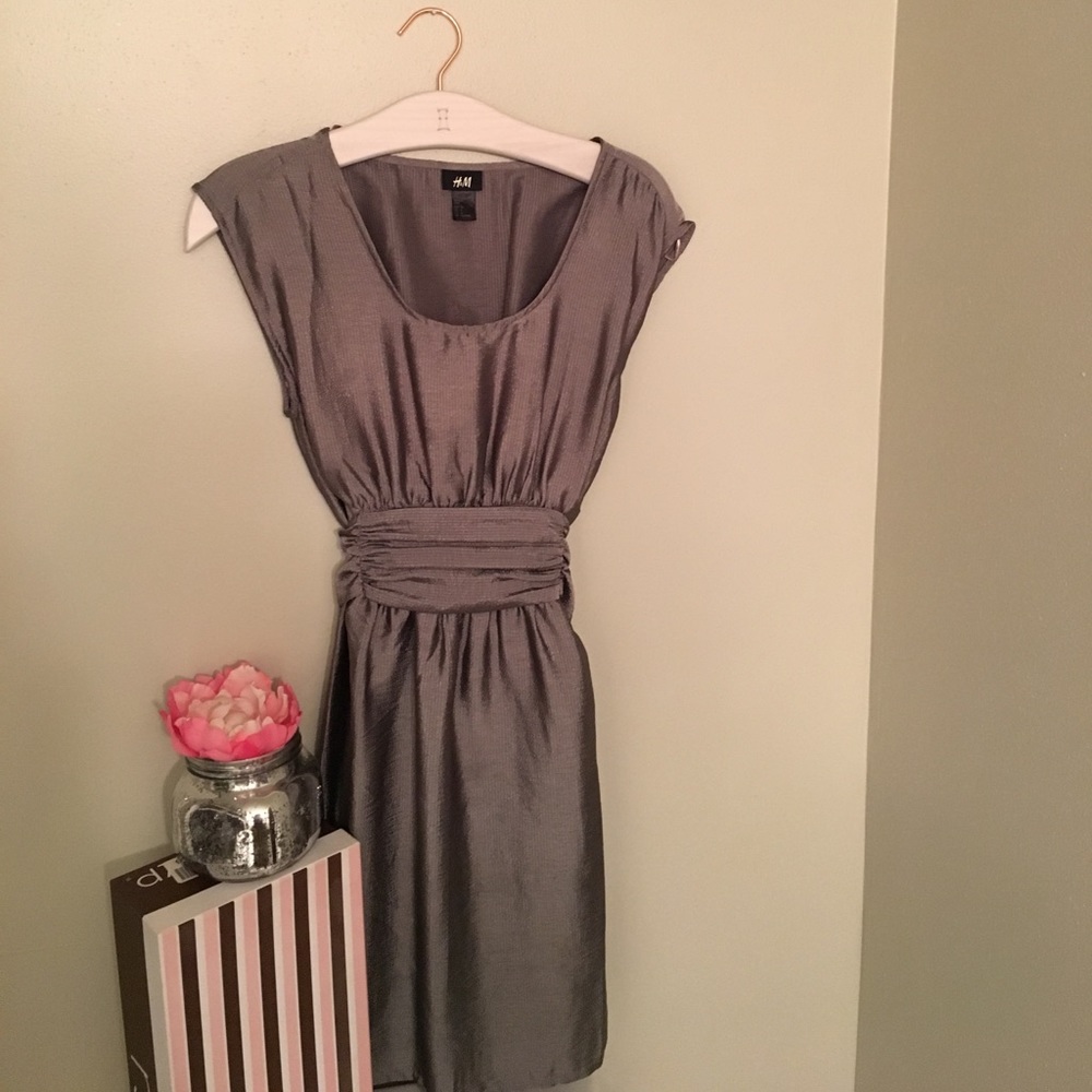 Gray tie back Dress◽️